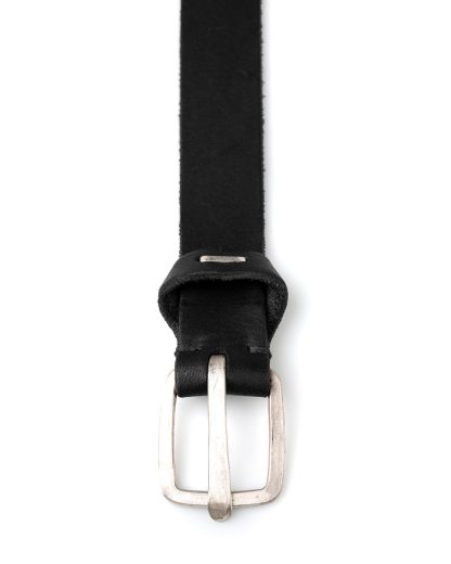 M.A MAURIZIO AMADEI men women q buckle clean med belt damen herren guertel EQ1C GR 3.0 cow leather 925 sterling silver black hide m 3
