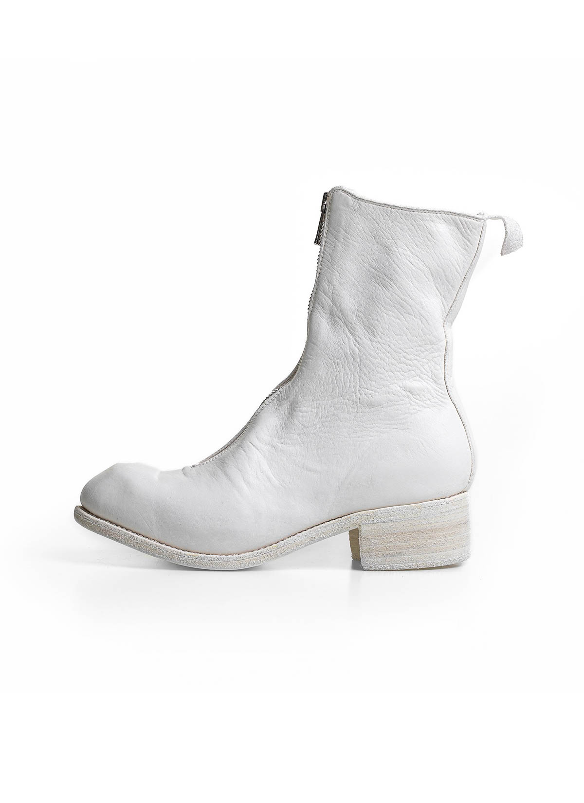 hide-m | PL2 Women Front Zip Boot, CO00T white horse leather