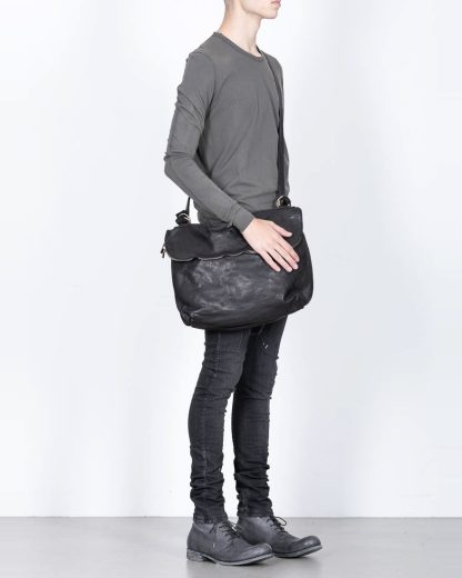 GUIDI messenger shoulder bag M10 tasche soft horse full grain leather black hide m 3