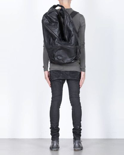 LEON EMANUEL BLANCK Distortion Stump Leg Backpack Bag Tasche Rucksack DIS SLBP 01 horse full grain leather black hide m 4