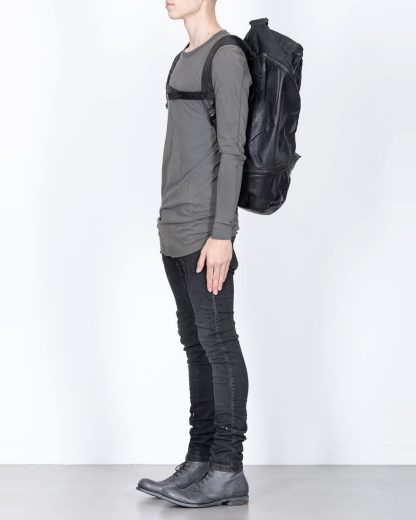 LEON EMANUEL BLANCK Distortion Stump Leg Backpack Bag Tasche Rucksack DIS SLBP 01 horse full grain leather black hide m 5