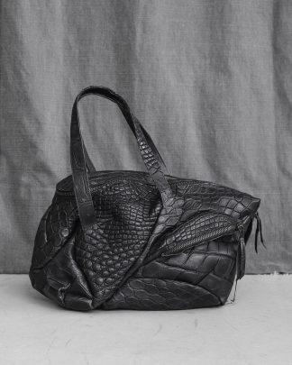 LEON EMANUEL BLANCK Distortion Weekender Bag Tasche DIS WEB 01 S wild alligator leather black hide m 3