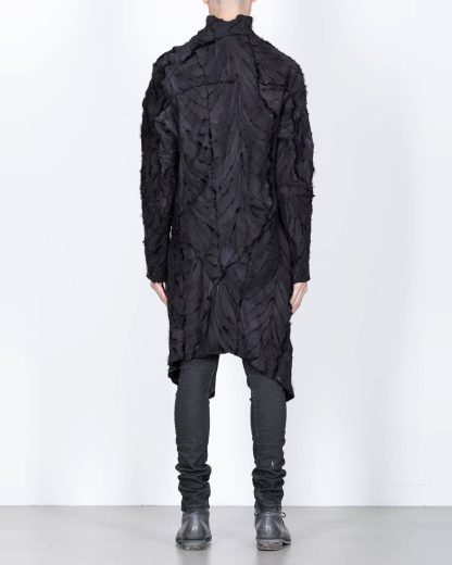 Leon Emanuel Blanck ディストーションロングカーディガン 40 hide-m | LEON EMANUEL BLANCK Distortion Curved Coat, black mink