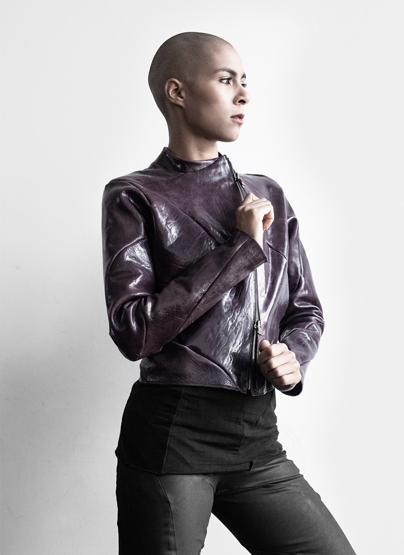 purple flight jacket