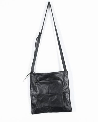 M.A Maurizio Amadei Patchwork Double Messenger Bag Tasche BQ22 CU 1.0 horse leather black hide m 2
