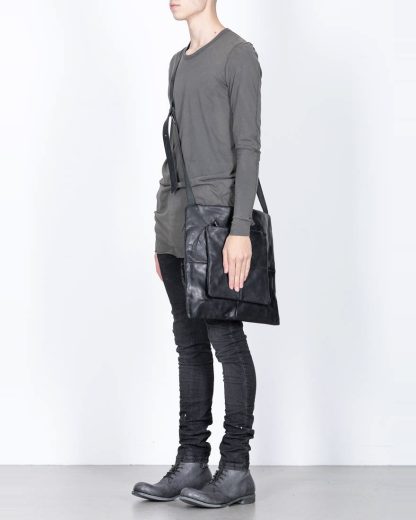 M.A Maurizio Amadei Patchwork Double Messenger Bag Tasche BQ22 CU 1.0 horse leather black hide m 3