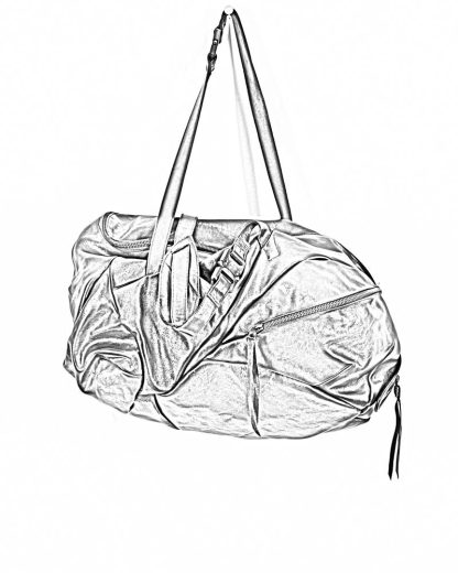 LEON EMANUEL BLANCK Distortion Weekender Bag Tasche DIS WEB 01 M horse full grain leather black hide m 1