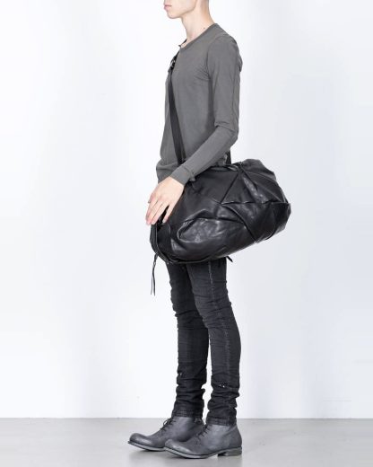 LEON EMANUEL BLANCK Distortion Weekender Bag Tasche DIS WEB 01 M horse full grain leather black hide m 5