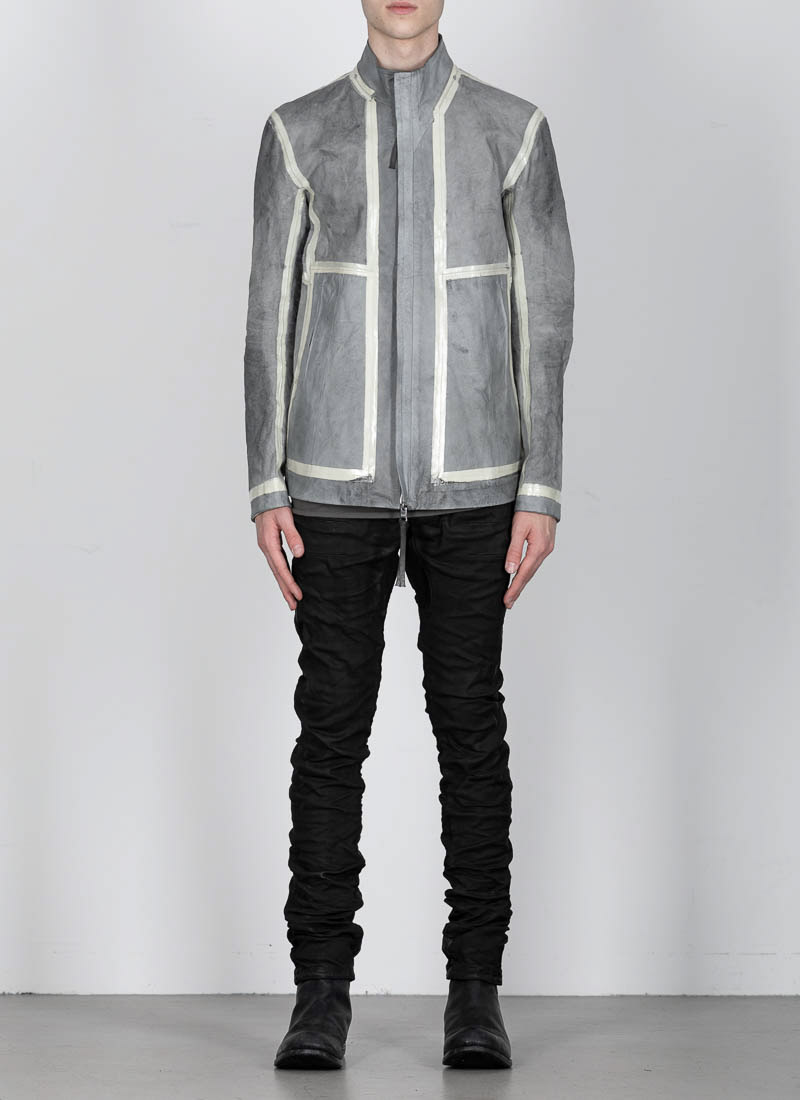 hide-m | Boris Bidjan Saberi men jacket J1, light grey kangaroo leather