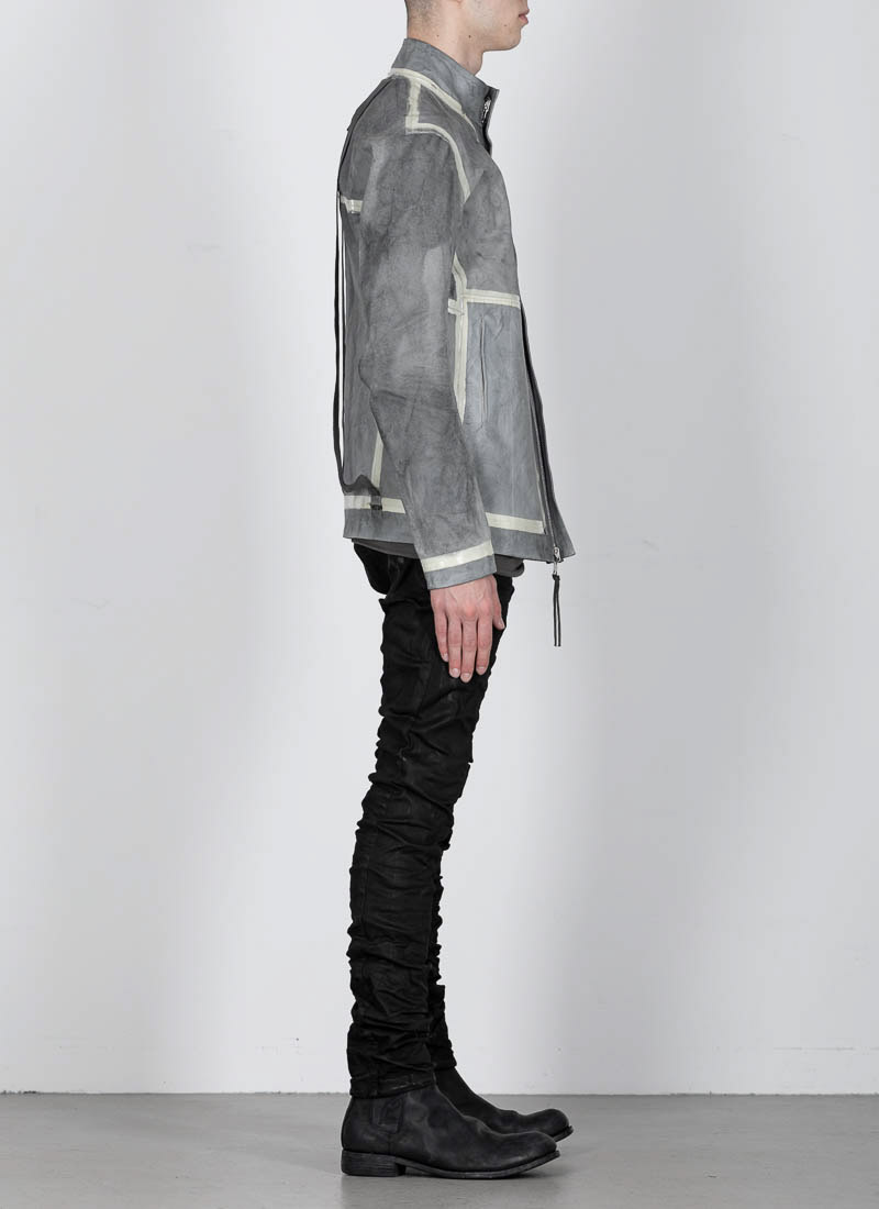 hide-m | Boris Bidjan Saberi men jacket J1, light grey kangaroo leather