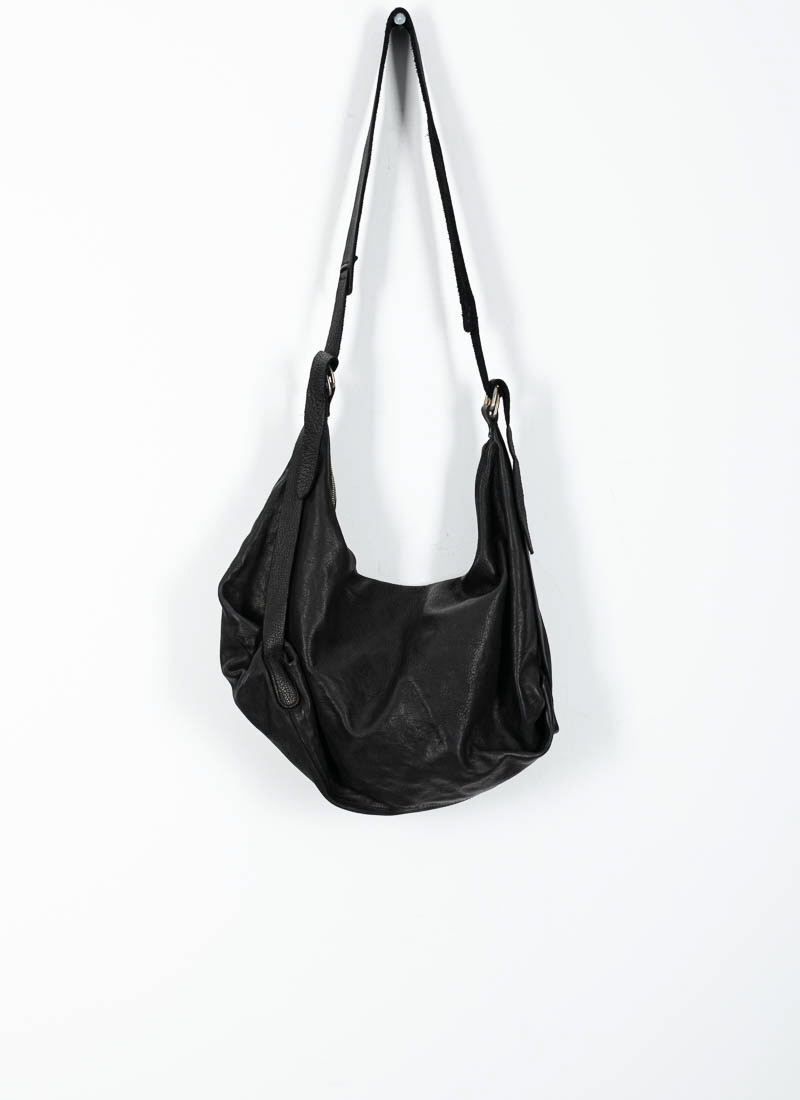 hide-m | GUIDI Q15 Large Cross Body Shoulder Bag, black horse leather