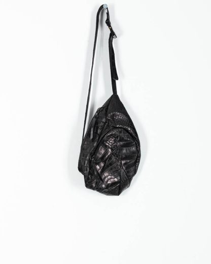 LEON EMANUEL BLANCK distortion dealer bag tasche DIS DB 01 M wild alligator leather black hide m 2