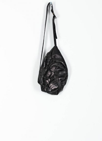LEON EMANUEL BLANCK distortion dealer bag tasche DIS DB 01 M wild alligator leather black hide m 2