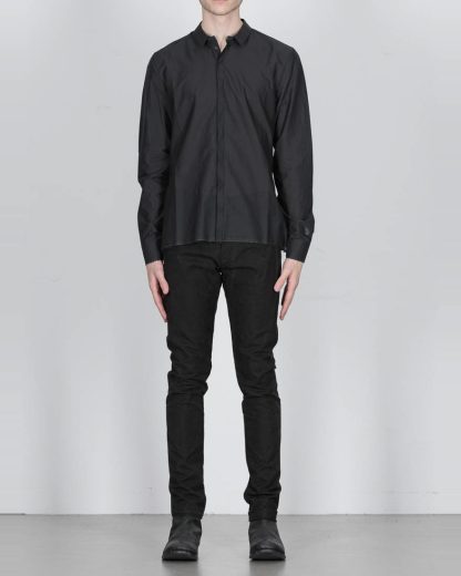 LABEL UNDER CONSTRUCTION ss20 men 35FMSH40 CO185 UN 35BK invisible buttonholes shirt herren hemd cotton black hide m 3