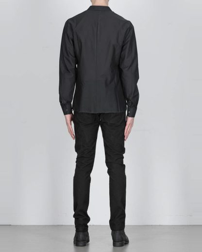 LABEL UNDER CONSTRUCTION ss20 men 35FMSH40 CO185 UN 35BK invisible buttonholes shirt herren hemd cotton black hide m 5