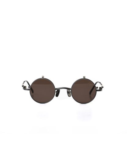 TAICHI MURAKAMI O Megane Flip glasses eyewear brille titan frame grey with brown lens hide m 2