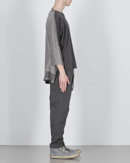 TAICHI MURAKAMI ss20 men Pattern Long Sleeve T Shirt knitted herren tee cotton dark grey hide m 4