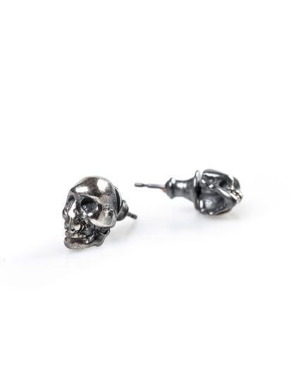 CHIN TEO earrings ohrring ohrstecker stecker oxidised skull totenkopf skulls jewelry jewellery schmuck sterling silver 925 hide m 1