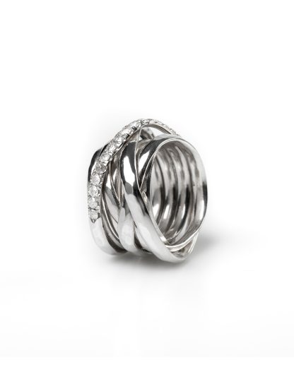 CHIN TEO ring cage diamond jewelry jewellery schmuck sterling silver 925 polished diamant hide m 1