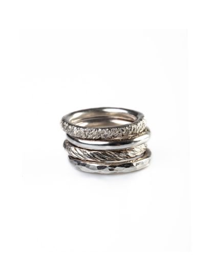 CHIN TEO ring transmission 3mm set rings polished jewelry jewellery schmuck sterling silver hide m 1