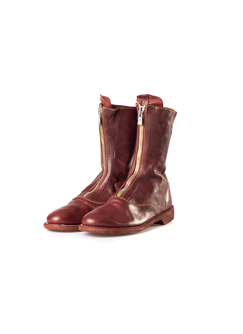 hide-m | GUIDI 310 Army Front Zip Boot Women, red 1006T horse leather