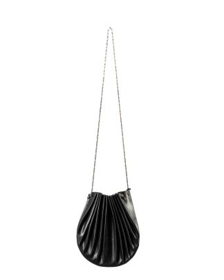 M.A Maurizio Amadei B703S women shell bag damen frauen tasche silver chain vachetta cow leather black hide m 2