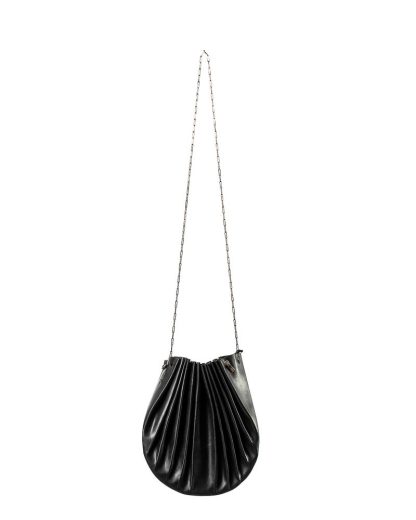 M.A Maurizio Amadei B703S women shell bag damen frauen tasche silver chain vachetta cow leather black hide m 2