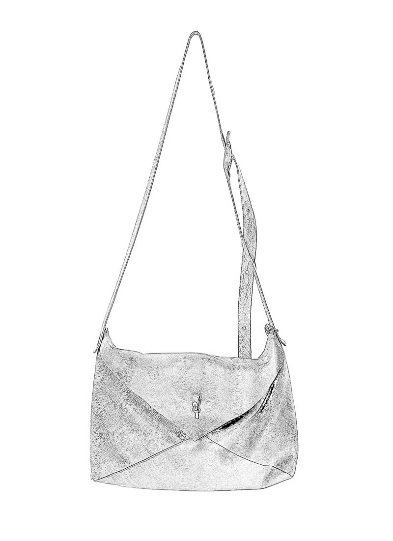 M white leather hobo bag