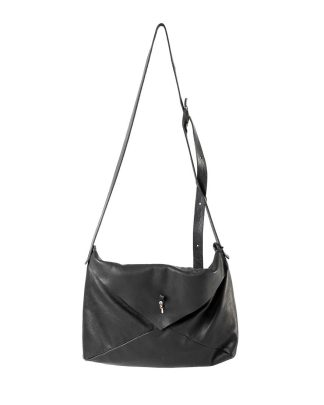 M.A Maurizio Amadei BE153 15zoll Envelope Messenger Shoulder Bag washed cow leather black hide m 2