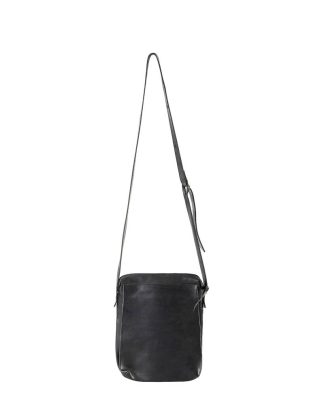 M.A Maurizio Amadei BP21 2 pocket messenger Shoulder Bag vachetta cow leather black hide m 2