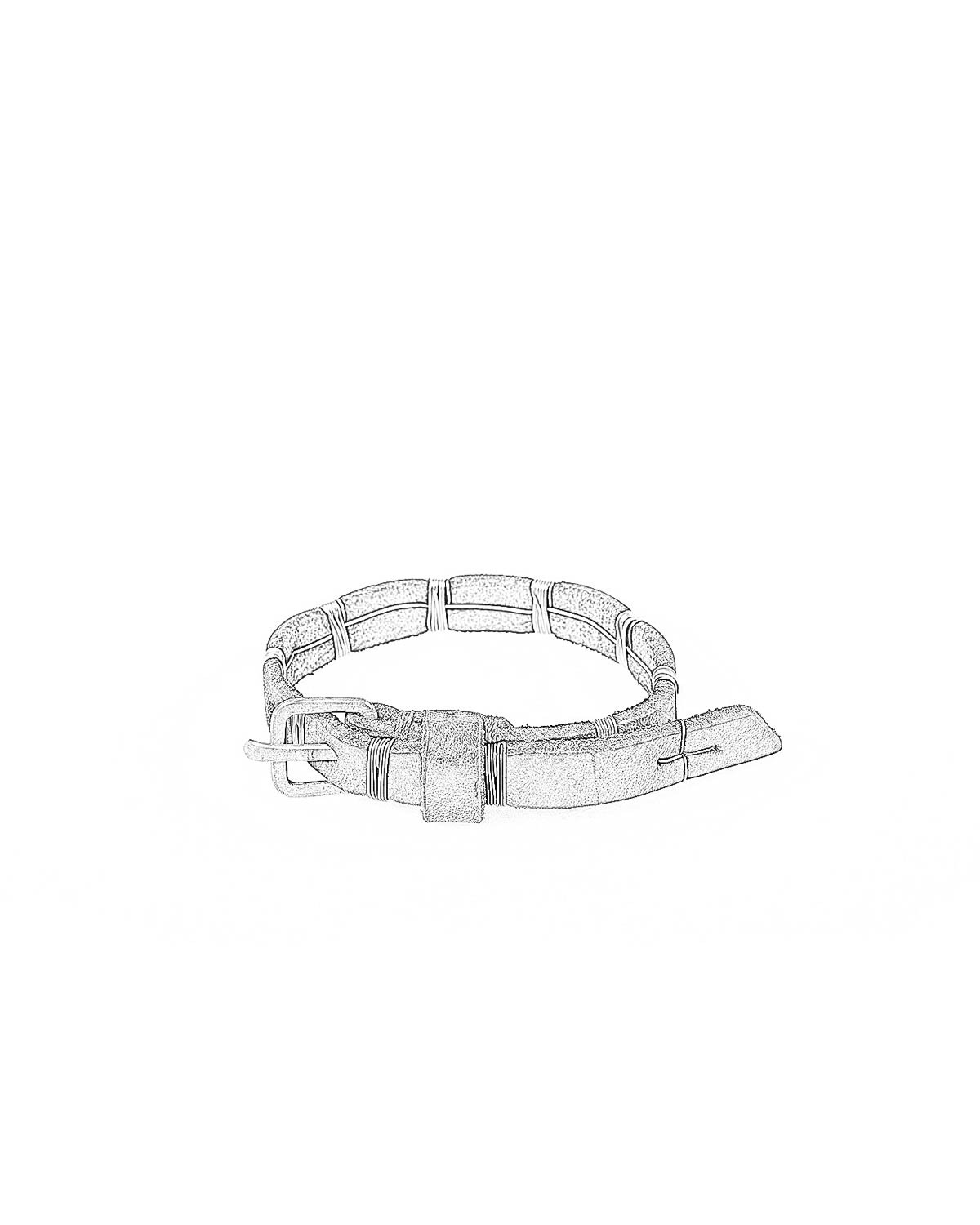 M.A macross Maurizio Amadei A F7B1 Silver String Wrapped Ultra Skinny Wristband silver cow leather black hide m 1 M.A macross Maurizio Amadei A F7B1 Silver String Wrapped Ultra Skinny Wristband silver cow leather black hide m 1