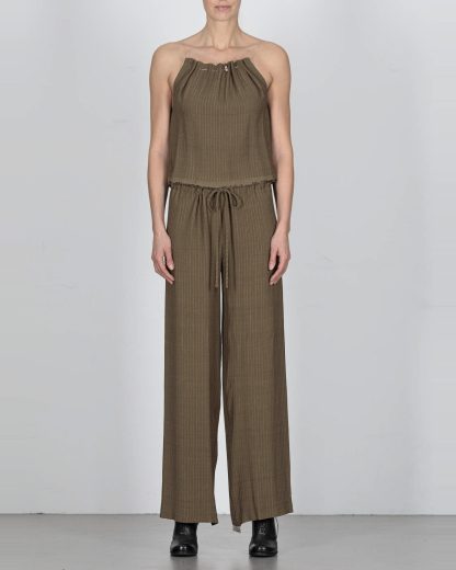 MA Macross Maurizio Amadei women TW137S VSTR silver shoulder lace pleated top viscose gold brown hide m 3