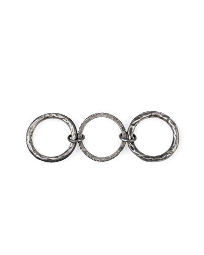 GUIDI women G AN10DN 3 Ring Set black diamonds black leather 925 sterling silver hide m 2