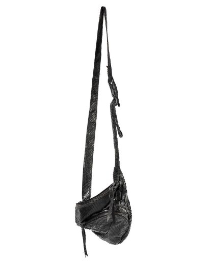 LEON EMANUEL BLANCK distortion dealer bag men women tasche DIS M DBS 01 python leather black hide m 2