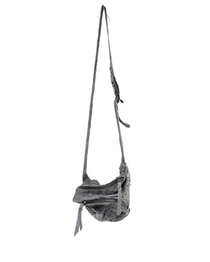 LEON EMANUEL BLANCK distortion dealer bag men women tasche DIS M DBS 01 python leather dark grey hide m 2 web