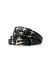 M.A MAURIZIO AMADEI men women cross studded q buckle skinny belt damen herren guertel EQ2A GR 3.0 cow leather 925 sterling silver black hide m 2