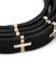 M.A MAURIZIO AMADEI men women cross studded q buckle skinny belt damen herren guertel EQ2A GR 3.0 cow leather 925 sterling silver black hide m 4