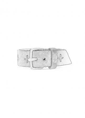 M.A macross Maurizio Amadei A F3E1 small silver cross wristband bracelet cow leather black hide m 1
