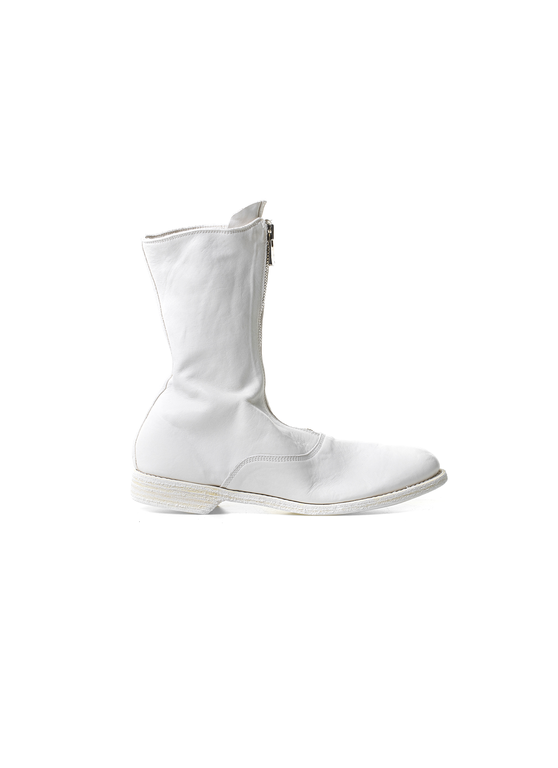 white zip boots