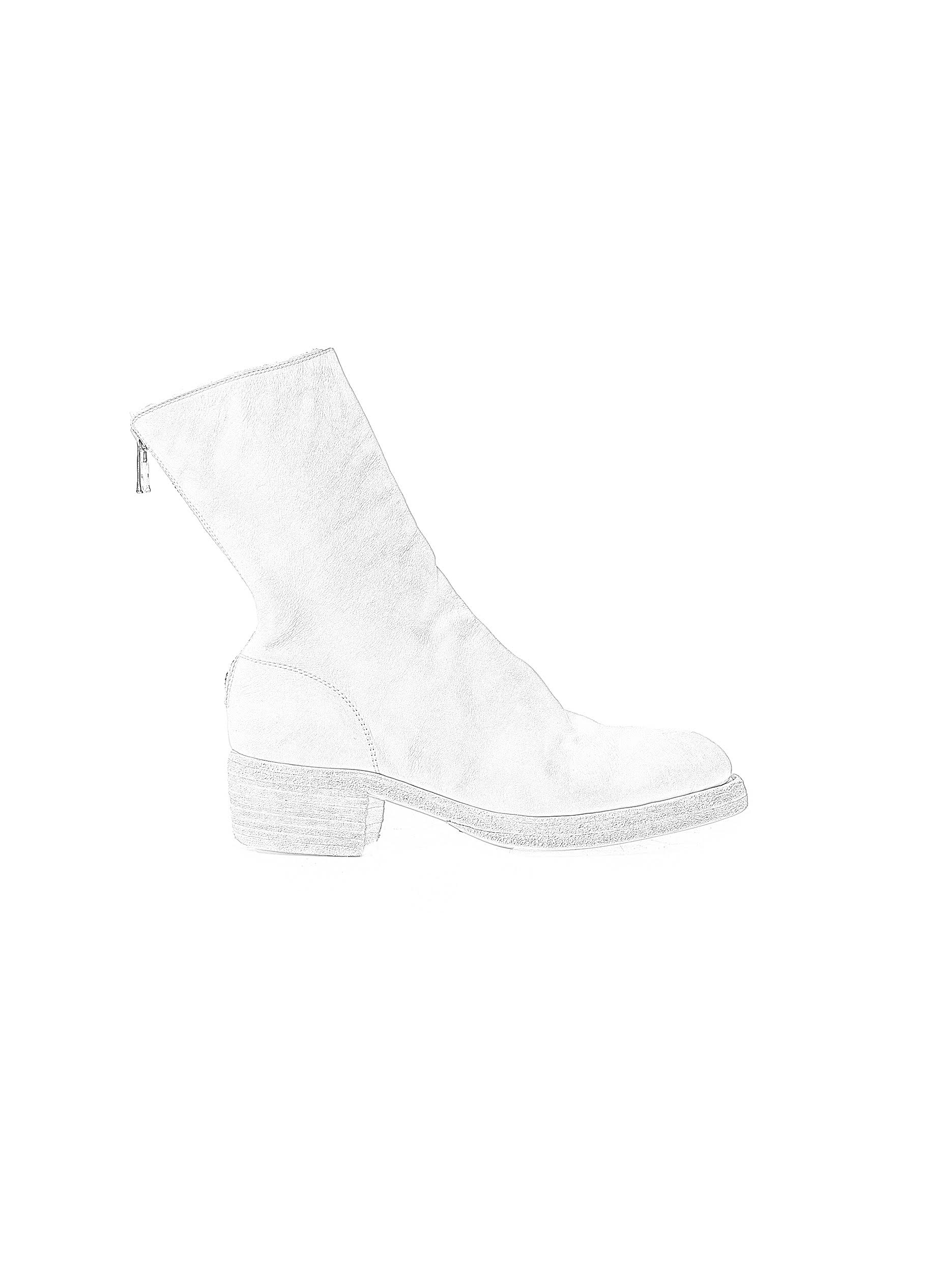 hide-m | GUIDI 788z Back Zip Boot Women, white horse leather