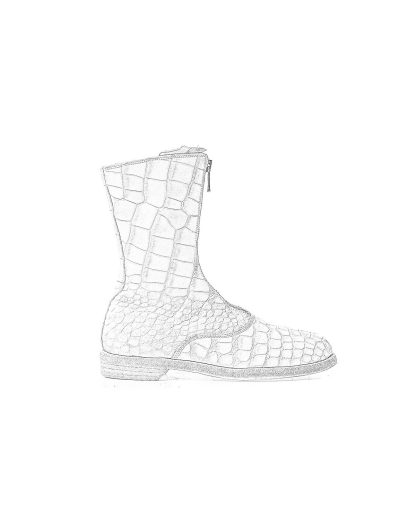 Guidi women front zip army boot damen schuh stiefel 310 crocodile leather white CO00T hide m 1