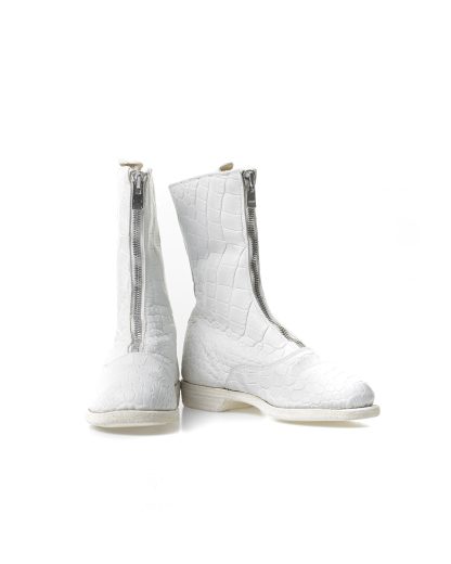 Guidi women front zip army boot damen schuh stiefel 310 crocodile leather white CO00T hide m 3
