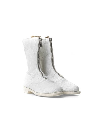 Guidi women front zip army boot damen schuh stiefel 310 crocodile leather white CO00T hide m 4