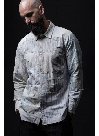 hide-m | PROPOSITION CLOTHING Shirt Patched, white&striped cotton