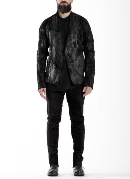 LEON EMANUEL BLANCK men distortion short blazer jacket latex coated DIS M SB 01 herren jacke baby cord black hide m 4