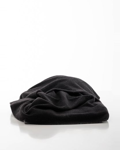 LABEL UNDER CONSTRUCTION Surfacing Loops Blanket Large Decke cashmere silk cotton black hide m 8