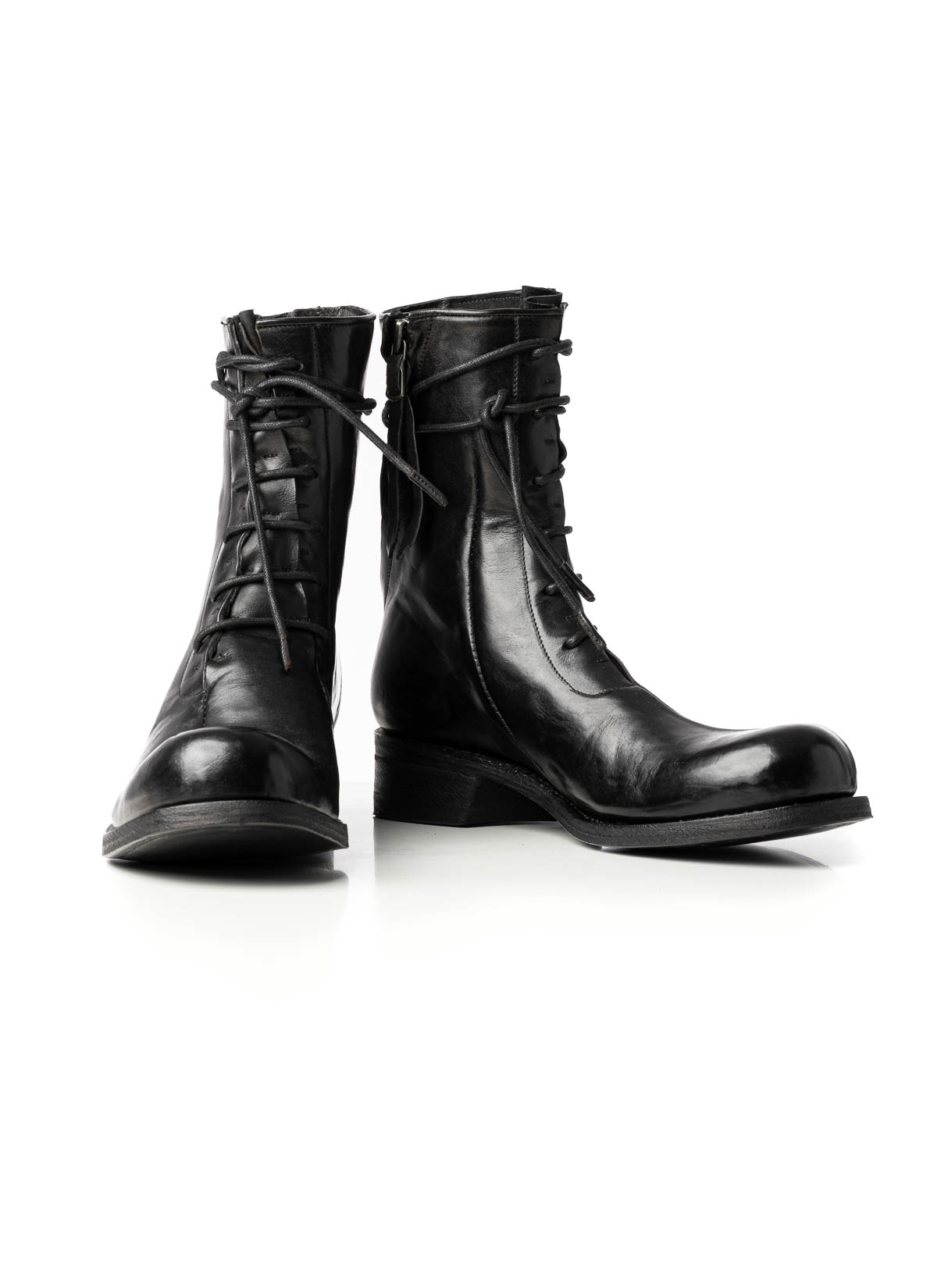 black combat work boots
