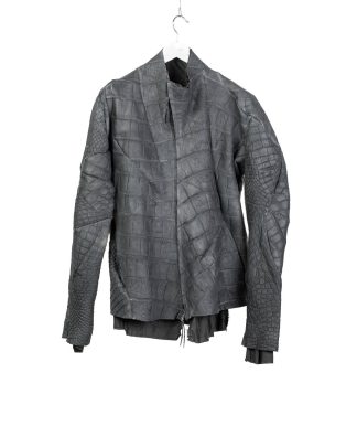 LEON EMANUEL BLANCK men distortion aviator jacket DIS M AJ 01 herren jacke wild alligator dark grey hide m 2