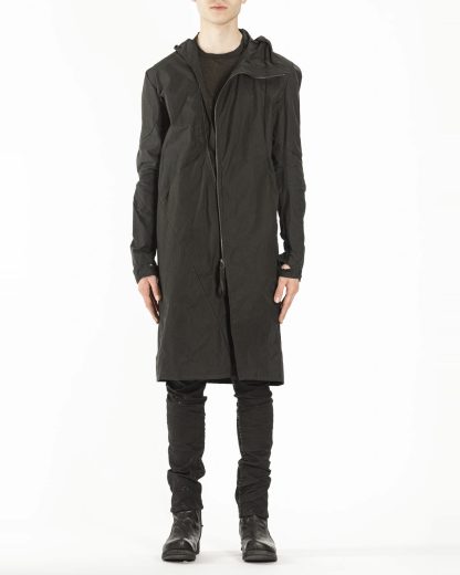 LEON EMANUEL BLANCK men distortion over under coat DIS M OUC 01 herren jacke jacket mantel waxed cotton black hide m 3