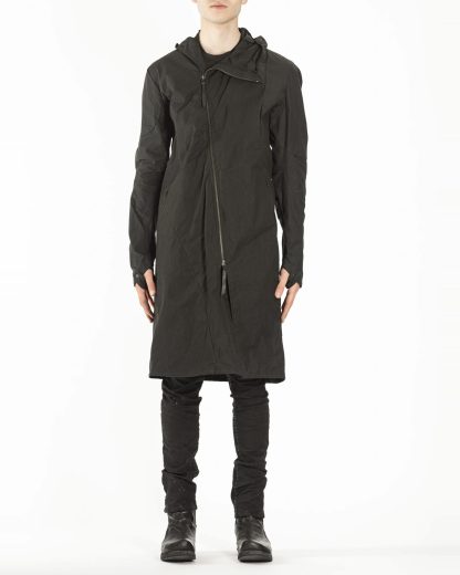 LEON EMANUEL BLANCK men distortion over under coat DIS M OUC 01 herren jacke jacket mantel waxed cotton black hide m 4